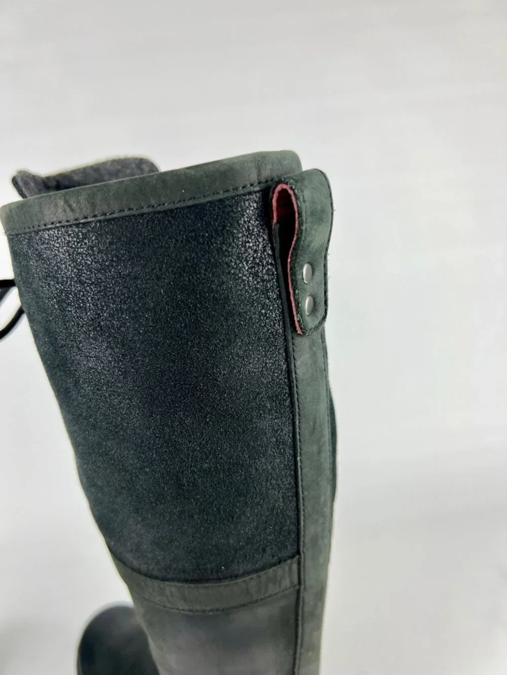 Ugg Womens Elsa Tall Boots 1008438 Black Waterproof Leather Rain Winter size 6